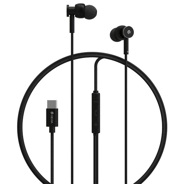 Devia ST108776 Smart Series M1 Metal In-Ear Type-C fekete sztereó fülhallgató