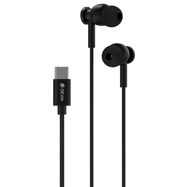 Devia ST108776 Smart Series M1 Metal In-Ear Type-C fekete sztereó fülhallgató