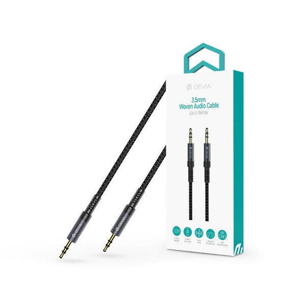 Devia ST111936 iPure Series Woven 1m AUX 3,5/3,5mm jack fekete audio kábel