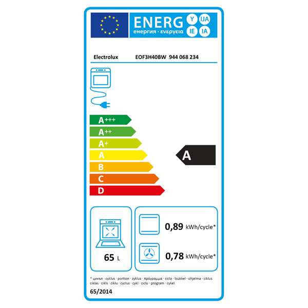 Electrolux EOF3H40BW fehér beépíthető sütő