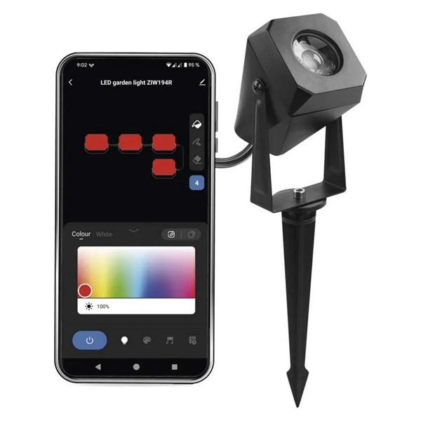 Emos GoSmart 1 darabos, 1,5 W, RGBIC dimmelhető, WiFi kültéri LED spotlámpa, bővítő készlet