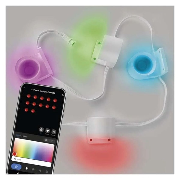 Emos GoSmart 85 cm-es lánc, 4 rész, 7 W, RGBIC+CCT, dimmelhető, WiFi LED reflektor