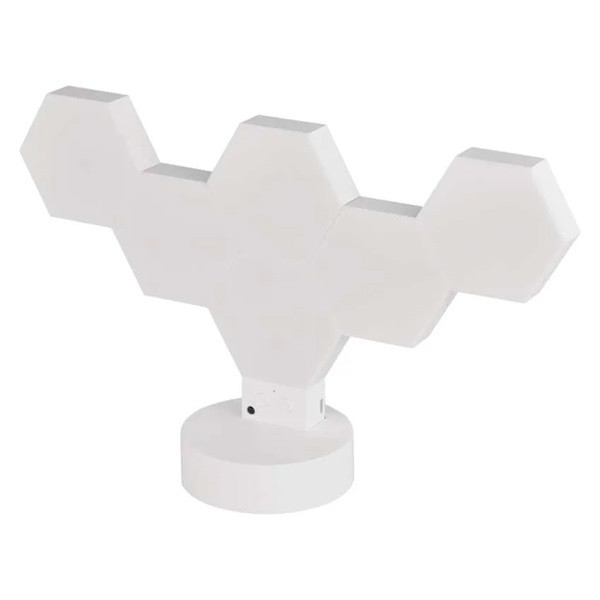 Emos GoSmart Hexagon fehér, 6 részből álló, RGBIC dimmelhető, WiFi LED asztali lámpa
