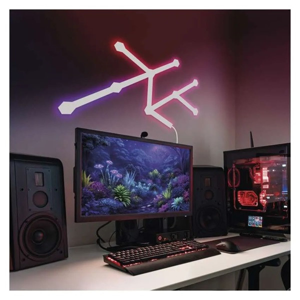 Emos GoSmart Lines fehér, 9 részből álló, 34 W, RGBIC dimmelhető, WiFi LED lámpa
