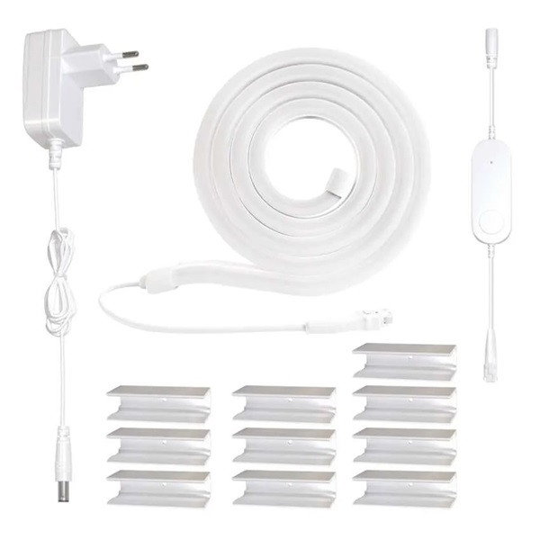 Emos GoSmart NEON fehér, 3 m, 24 W, RGBIC dimmelhető, WiFi LED szalag