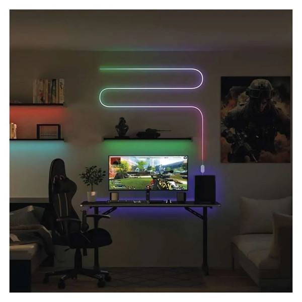 Emos GoSmart NEON fehér, 3 m, 24 W, RGBIC dimmelhető, WiFi LED szalag