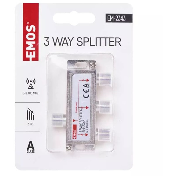 Emos EM2343 3-as F csatlakozós antenna elosztó Emos EM2343 3-as F csatlakozós antenna elosztó