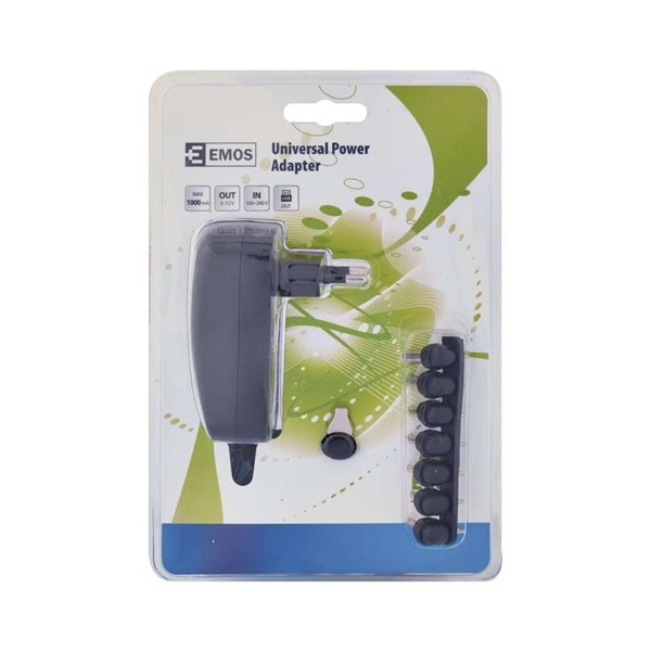 Emos N3111 univerzális 1000mA hálózati adapter USB aljzattal Emos N3111 univerzális 1000mA hálózati adapter USB aljzattal