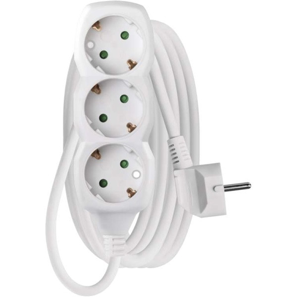 Emos P0323R 3 aljzat 3méter 1,5mm2 fehér hosszabbító Emos P0323R 3 aljzat 3méter 1,5mm2 fehér hosszabbító