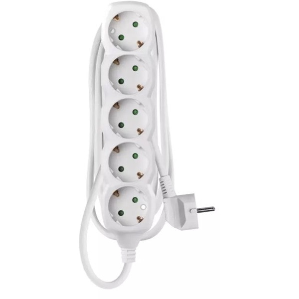 Emos P0521R 5 aljzat 1,5méter 1,5mm2 kapcsoló nélküli fehér hosszabbító Emos P0521R 5 aljzat 1,5méter 1,5mm2 kapcsoló nélküli fehér hosszabbító