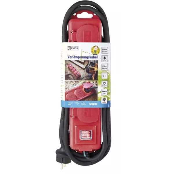 Emos P14231 4 aljzat 3méter 1,5mm2 hosszabbító Emos P14231 4 aljzat 3méter 1,5mm2 hosszabbító