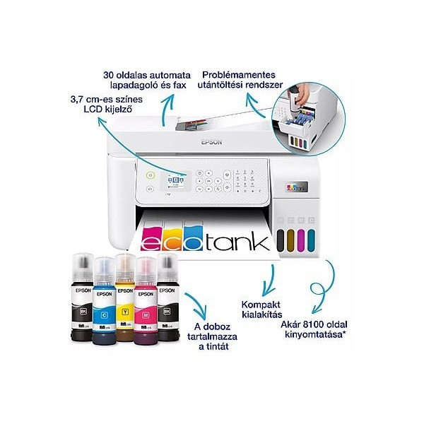 Epson Ecotank L5316 A4 MFP ADF Ethernet/WIFI színes multifunkciós tintasugaras nyomtató