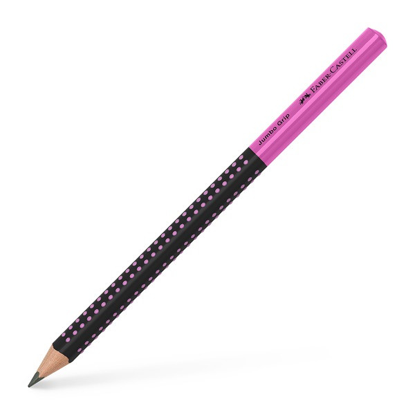 Faber-Castell Grip Jumbo háromszögletű kéttónusú fekete/rózsaszín HB grafitceruza