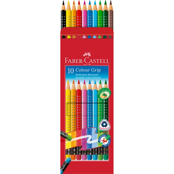 Faber-Castell Grip 2001 színes radíros 10db-os színes ceruza készlet