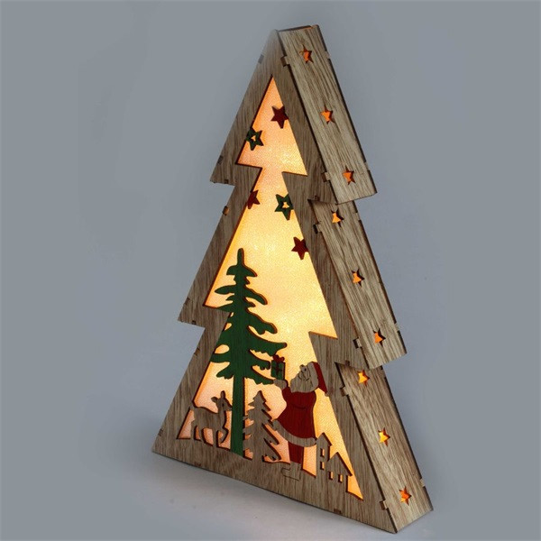 Iris Fenyőfa alakú Télapó mintás/20x29,5x4,5cm/meleg fehér LED-es fa fénydekoráció Iris Fenyőfa alakú Télapó mintás/20x29,5x4,5cm/meleg fehér LED-es fa fénydekoráció