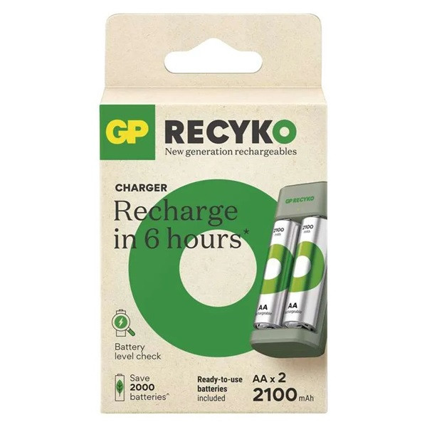 GP B50224 Eco E221+ 2xAA ReCyko 2100mAh akkumulátor töltő GP B50224 Eco E221+ 2xAA ReCyko 2100mAh akkumulátor töltő
