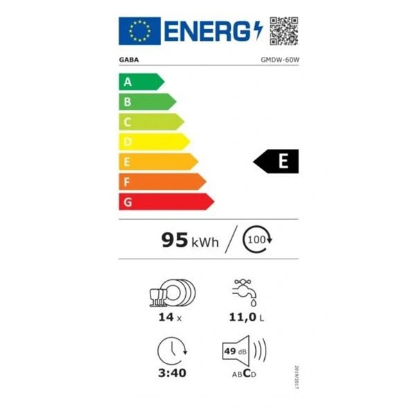 Gaba GMDW-60W LED kijelzős szabadonálló mosogatógép Gaba GMDW-60W LED kijelzős szabadonálló mosogatógép