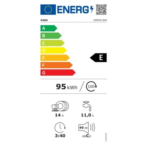 Gaba GMDW-60X LED kijelzős szabadonálló mosogatógép