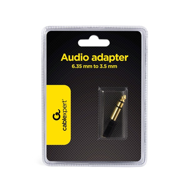Gembird Jack stereo 6,3mm -> Jack stereo 3,5mm M/F adapter fekete