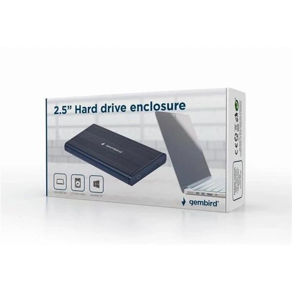 Gembird EE2-U2S-5 USB 2.0 fekete külső ház Gembird EE2-U2S-5 USB 2.0 fekete külső ház