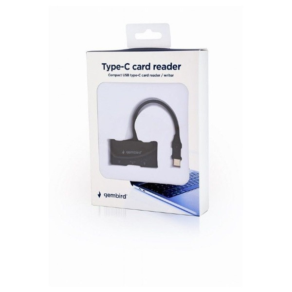 Gembird USB-C SD/microSD kártyaolvasó fekete