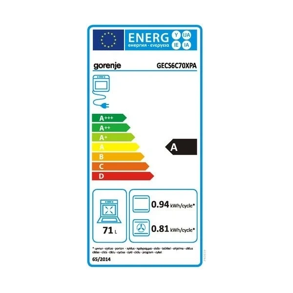 Gorenje GECS6C70XPA inox-fekete, szaabdonálló, kerám