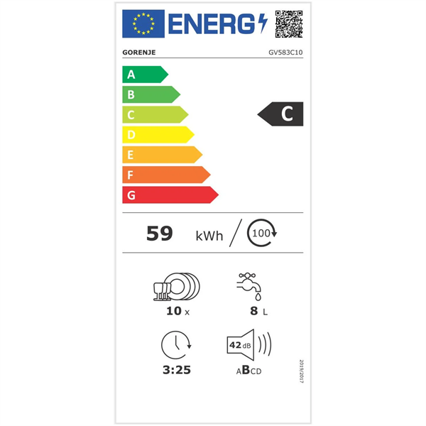 Gorenje GV583C10 beépíthető mosogatógép