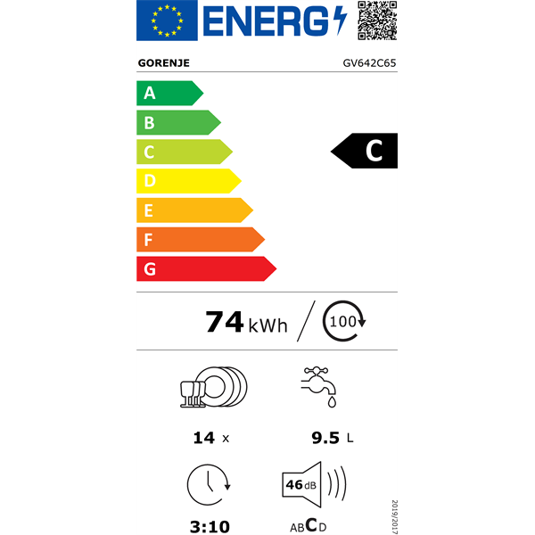 Gorenje GV642C65 beépíthető mosogatógép