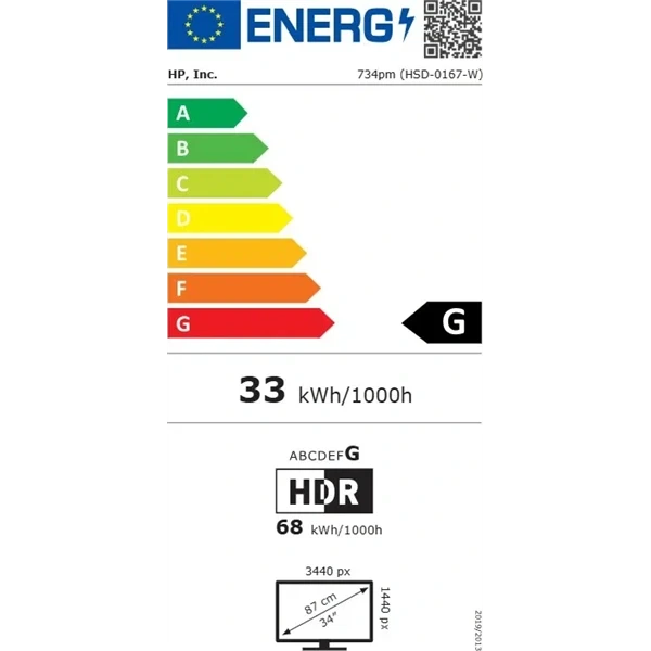HP 34" Series7 Pro 734pm WQHD HDMI/DP/USB fekete monitor