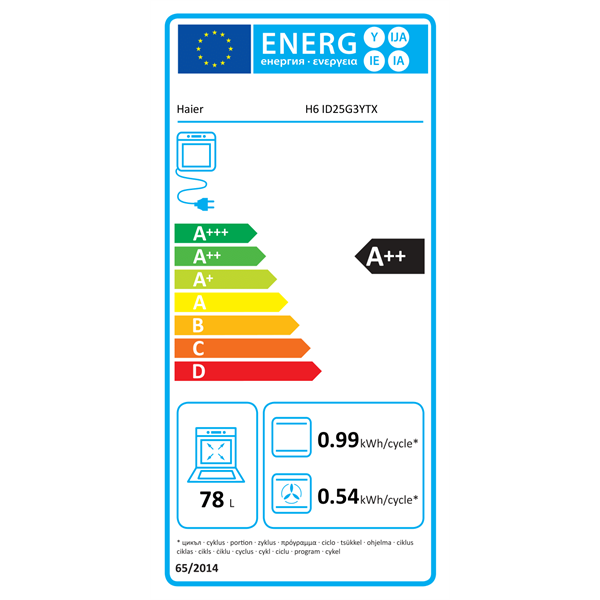 Haier H6 ID25G3YTX inox beépíthető sütő