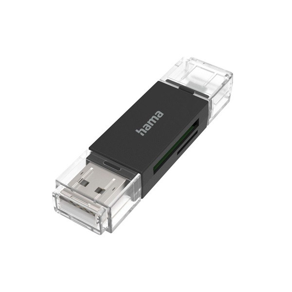 Hama 00200130 SD/microSD fekete USB 2.0 kártyaolvasó
