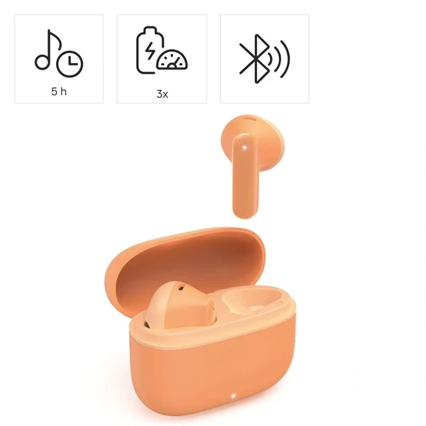 Hama 00221757 "Freedom light2" True Wireless,hangerő szabályozós, narancs headset