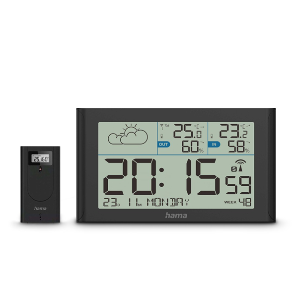 Hama 00222216 SYLT kültéri/beltéri fekete dőjárás állomás Hama 00222216 SYLT kültéri/beltéri fekete dőjárás állomás