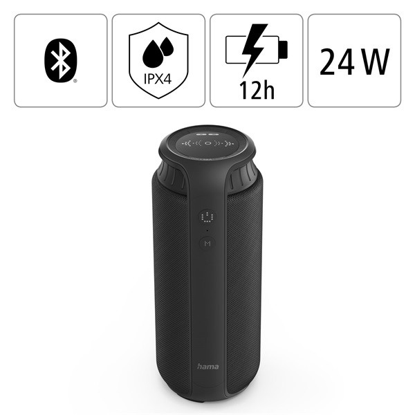 Hama 188200 "PIPE 2.0", 24W fekete bluetooth hangszóró Hama 188200 "PIPE 2.0", 24W fekete bluetooth hangszóró