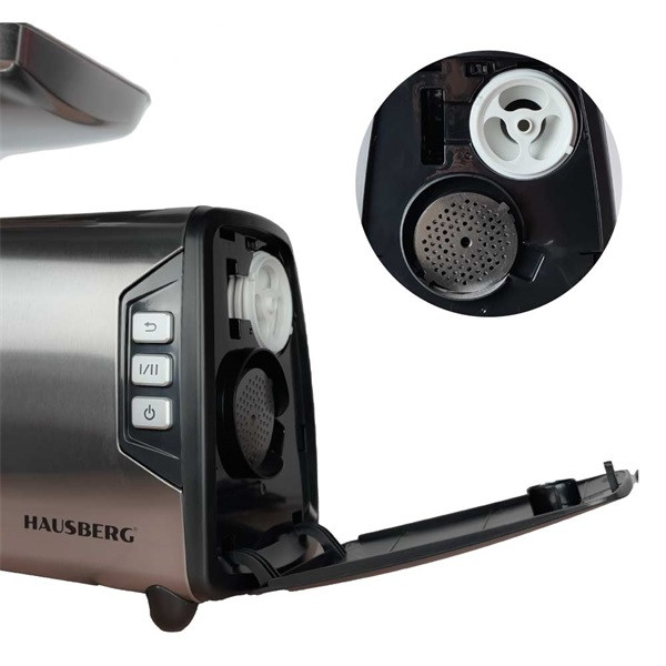 Hausberg HB-3460 2500W rozsdamentes acélházas, réz motor húsdaráló