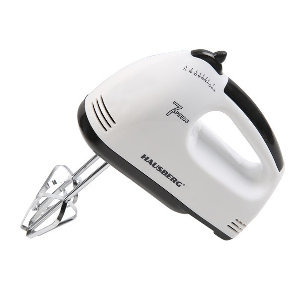 Hausberg HB-4112NG 250W-os fehér-fekete réz motorral 7 sebességes elektromos kézimixer