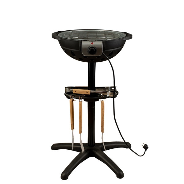 Hausberg HB-540 1600W állvánnyal, 39,5cm grill átmérő, 5 fokozat, elektromos barbeque grillszett