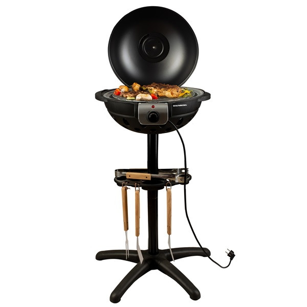 Hausberg HB-540 1600W állvánnyal, 39,5cm grill átmérő, 5 fokozat, elektromos barbeque grillszett