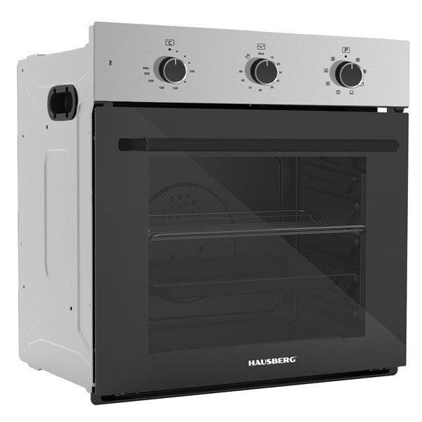 Hausberg HB-8044NG fekete, beépíthető, 58L, 1600W, grill, turbóventilátorral sütő