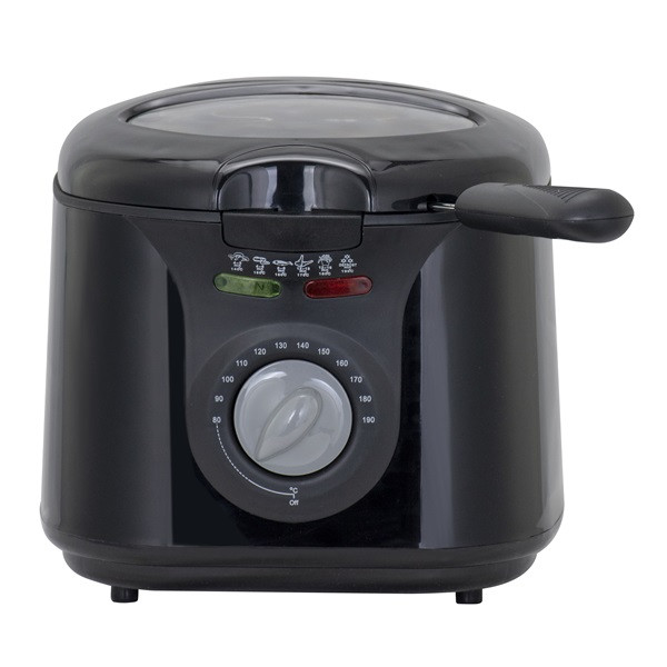 Hausberg HB-1331NG 2.5 literes 1450W ablakos fekete elektromos olajsütő Hausberg HB-1331NG 2.5 literes 1450W ablakos fekete elektromos olajsütő