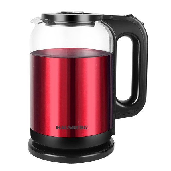 Hausberg HB-3622RS 1800W 2L-es piros-fekete elektromos vízforraló Hausberg HB-3622RS 1800W 2L-es piros-fekete elektromos vízforraló