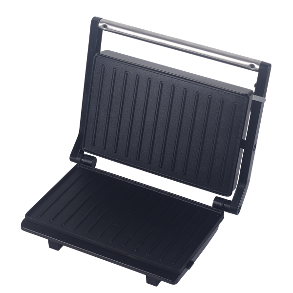 Hausberg HB-539IN 1300W fekete kontakt grill szendvicssütő, állítható termosztát, rozsdamentes ház