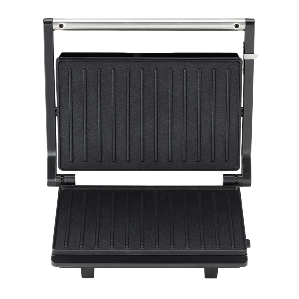 Hausberg HB-539IN 1300W fekete kontakt grill szendvicssütő, állítható termosztát, rozsdamentes ház