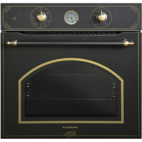 Hausberg HB-8055RST fekete-arany, rusztikus, beépíthető, sütőtér:57L, grill, légkeveréses sütő