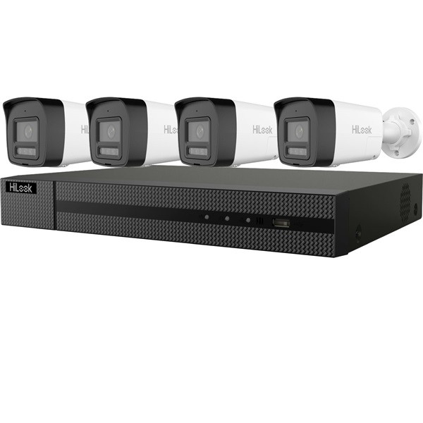HiLook DS-J142I(STD)/IK28P-460B IP kamera szett, 4x6MP csőkamerával, beépített 2TB HDD-vel