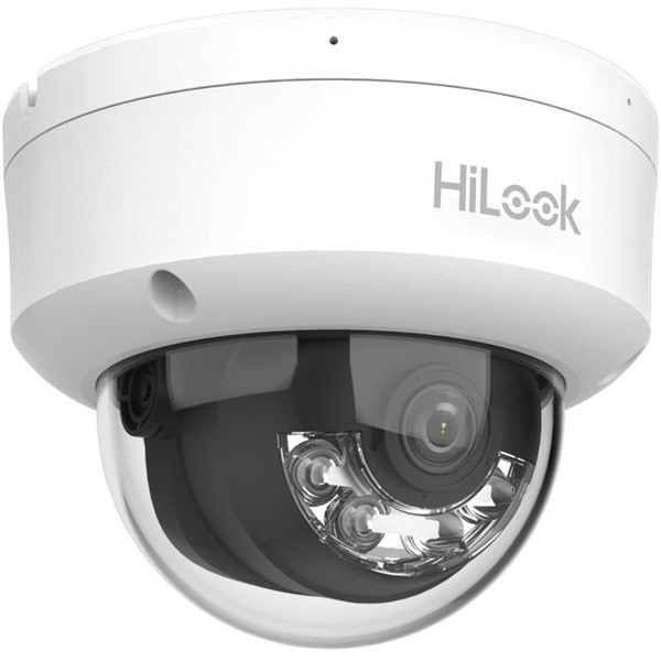 HiLook IPC-D140HA-LU(2.8mm) /Kültéri/4MP/2,8mm/IR/Láthatófény 30m/IK08/MD 2.0/Smart Hybrid Light PoE IP dóm kamera