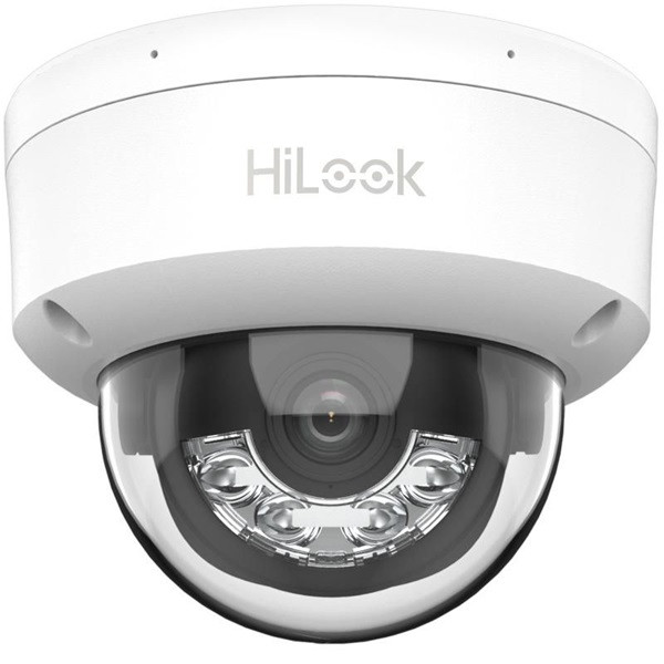 HiLook IPC-D140HA-LU(2.8mm) /Kültéri/4MP/2,8mm/IR/Láthatófény 30m/IK08/MD 2.0/Smart Hybrid Light PoE IP dóm kamera