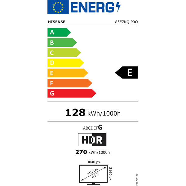 Hisense 85" 85E7NQPRO 4K UHD Smart QLED TV