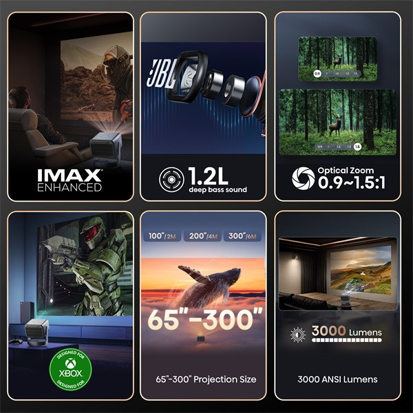 Hisense C2 Ultra 65"-300" 4K Smart IMAX mini-lézer projektor