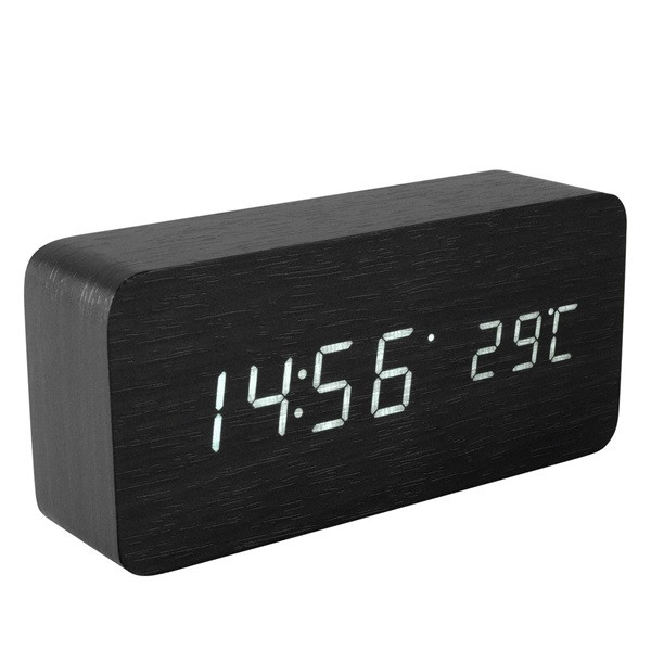 Home OC 04 fekete fa digitális ébresztőóra Home OC 04 fekete fa digitális ébresztőóra
